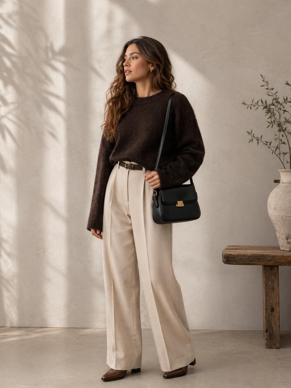 Full-Grain Leather Crossbody Bag | Minimalist Designer Handbag for Women - Image 2