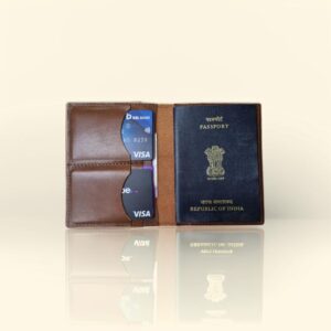 Premium Leather Passport Cover – Travel Wallet with Card & Cash Slots