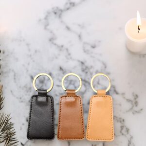 rectangular Leather Keychain
